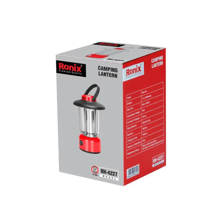 چراغ فانوسی شارژی رونیکس مدل RH-4227 با نور ۱۵۰ لومن
